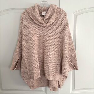 St. John's Bay Textured Cowl Neck Sweater - Light Pink